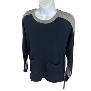 Sundry Blue and Grey Colorblock Crew Pullover Sweatshirt Size 1 Small